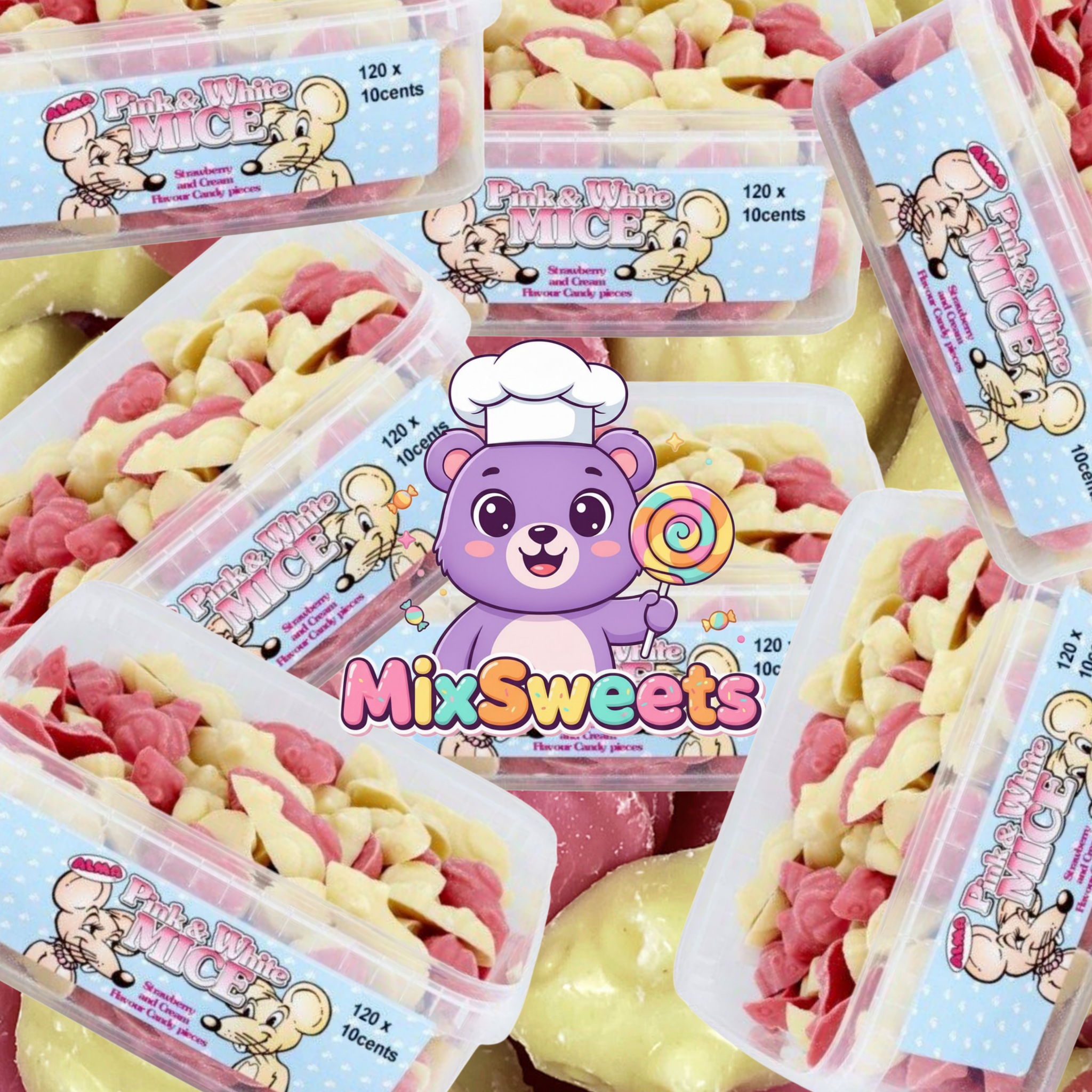 Hannah’s Pink & White Mice Tub Hannah’s Pink & White Mice Tub