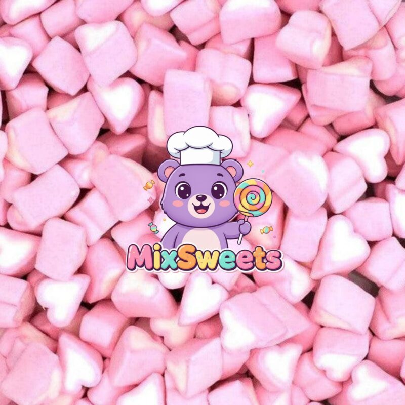 Kingsway Pink & White Mini Heart Mallows