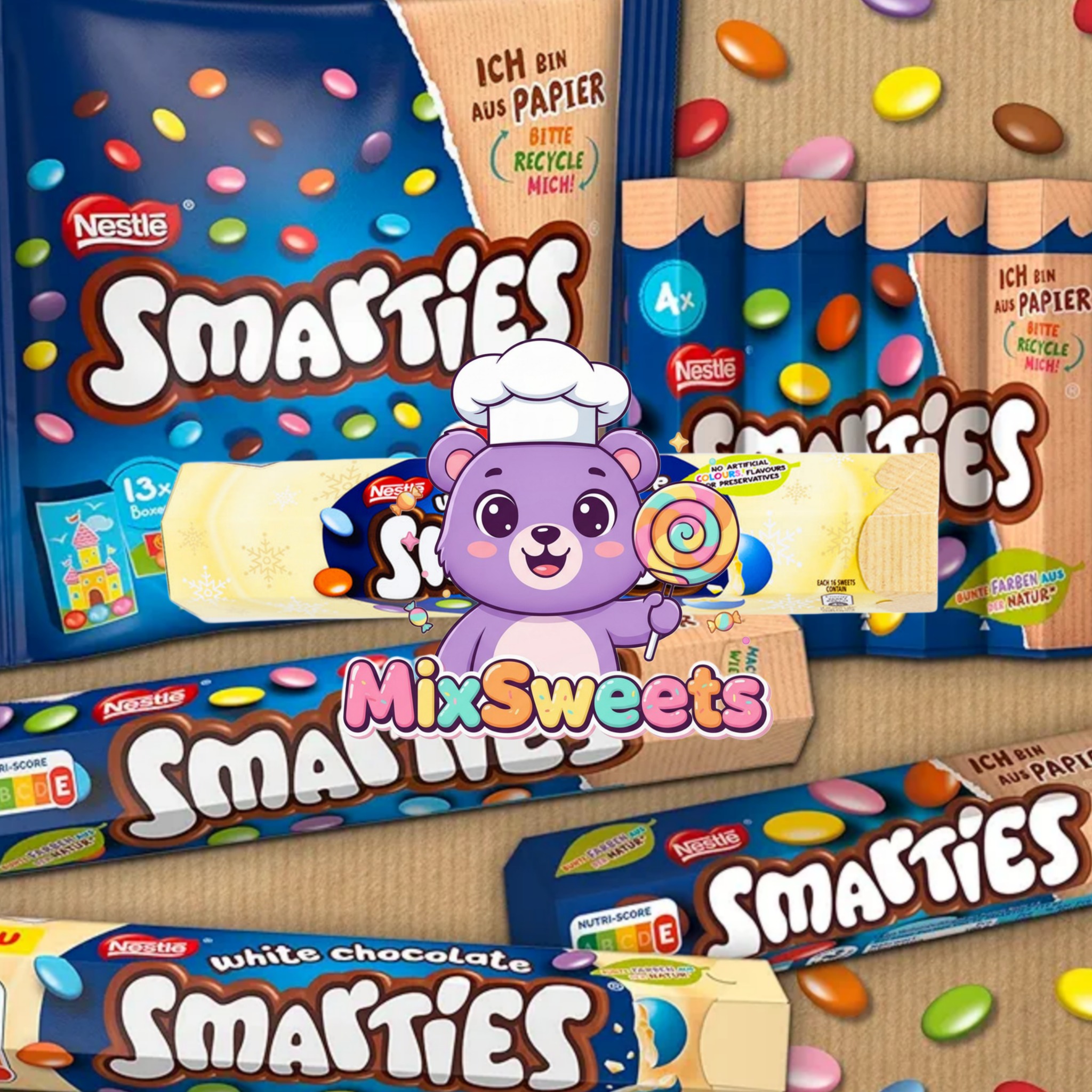 Smarties White Chocolate Giant Tube Smarties White Chocolate Giant Tube