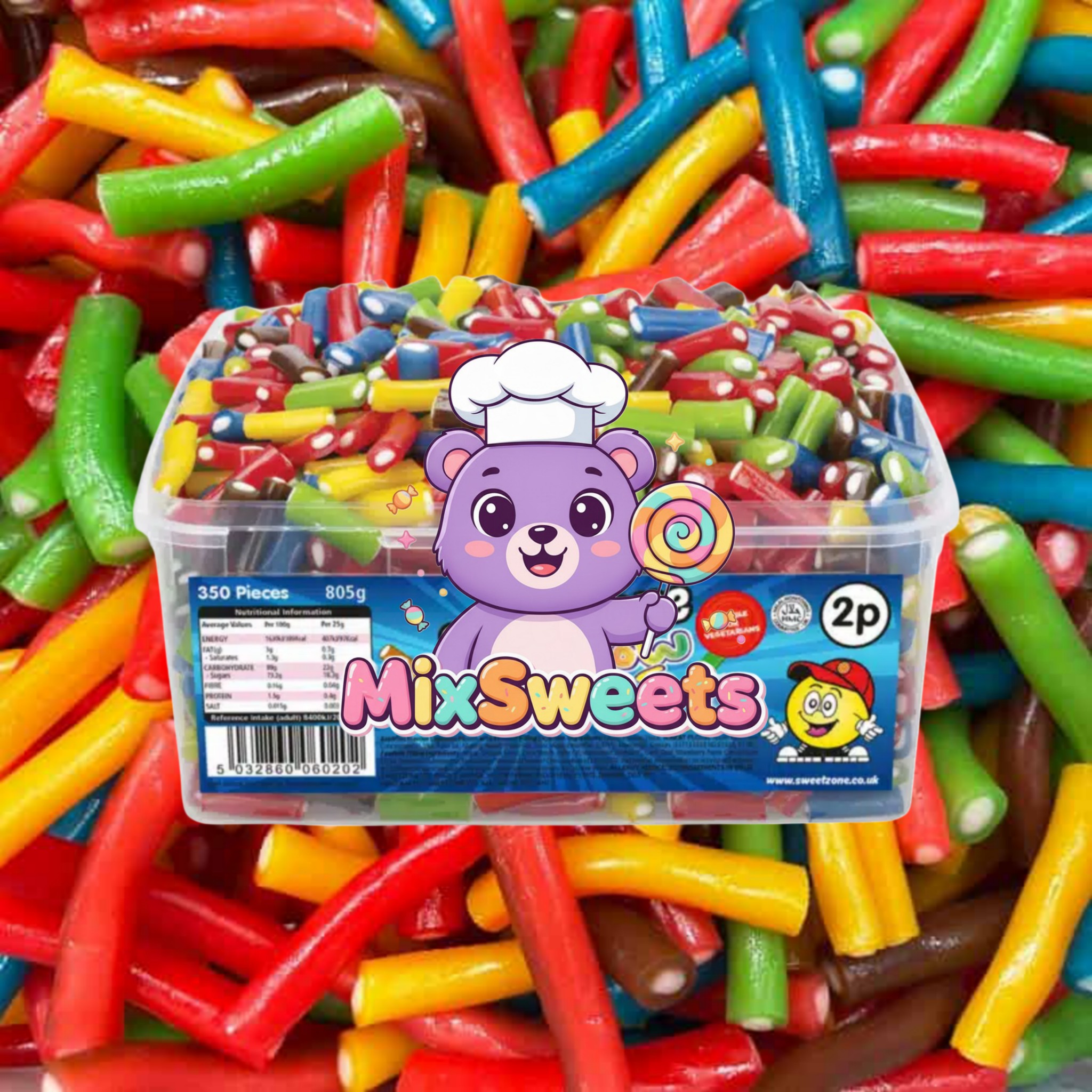 Sweetzone Rainbow Pencils 2p Tub Sweetzone Rainbow Pencils 2p Tub