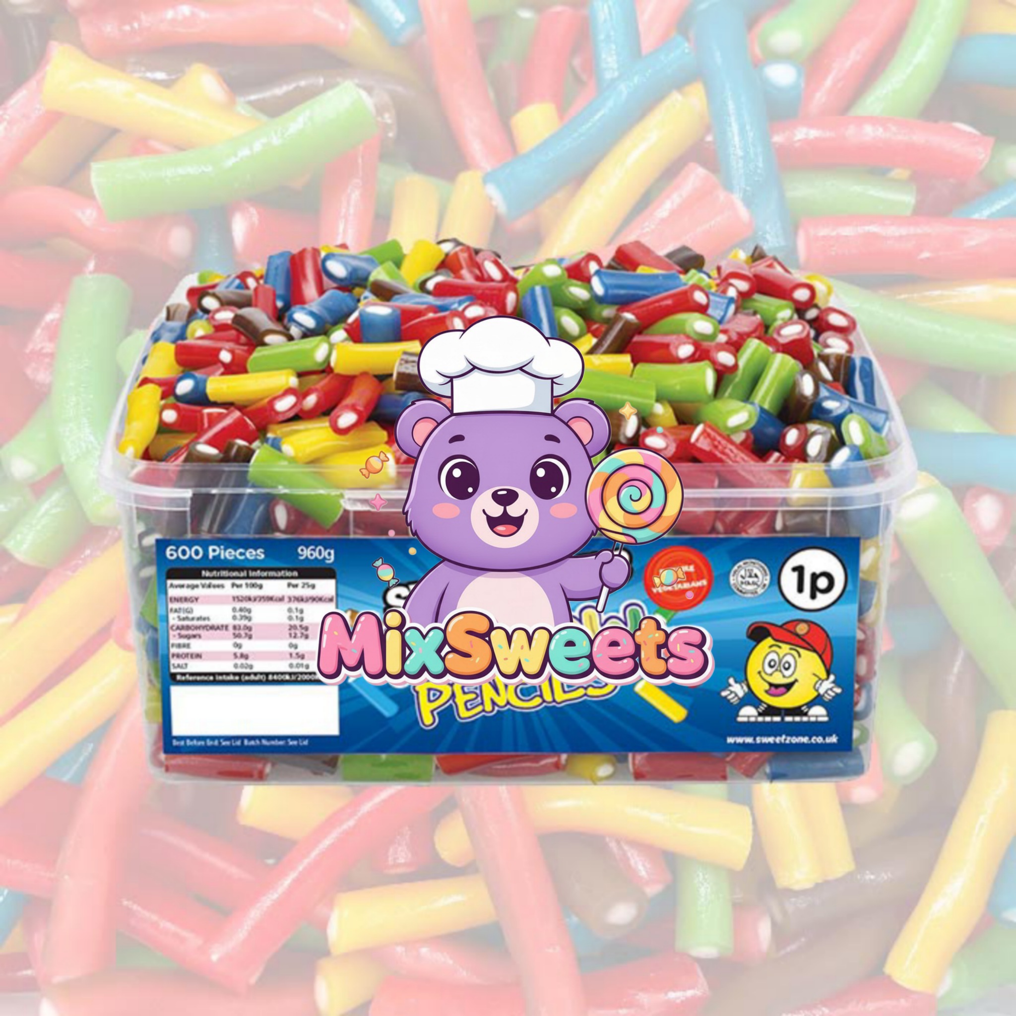 Sweetzone Rainbow Pencils Tub Sweetzone Rainbow Pencils Tub