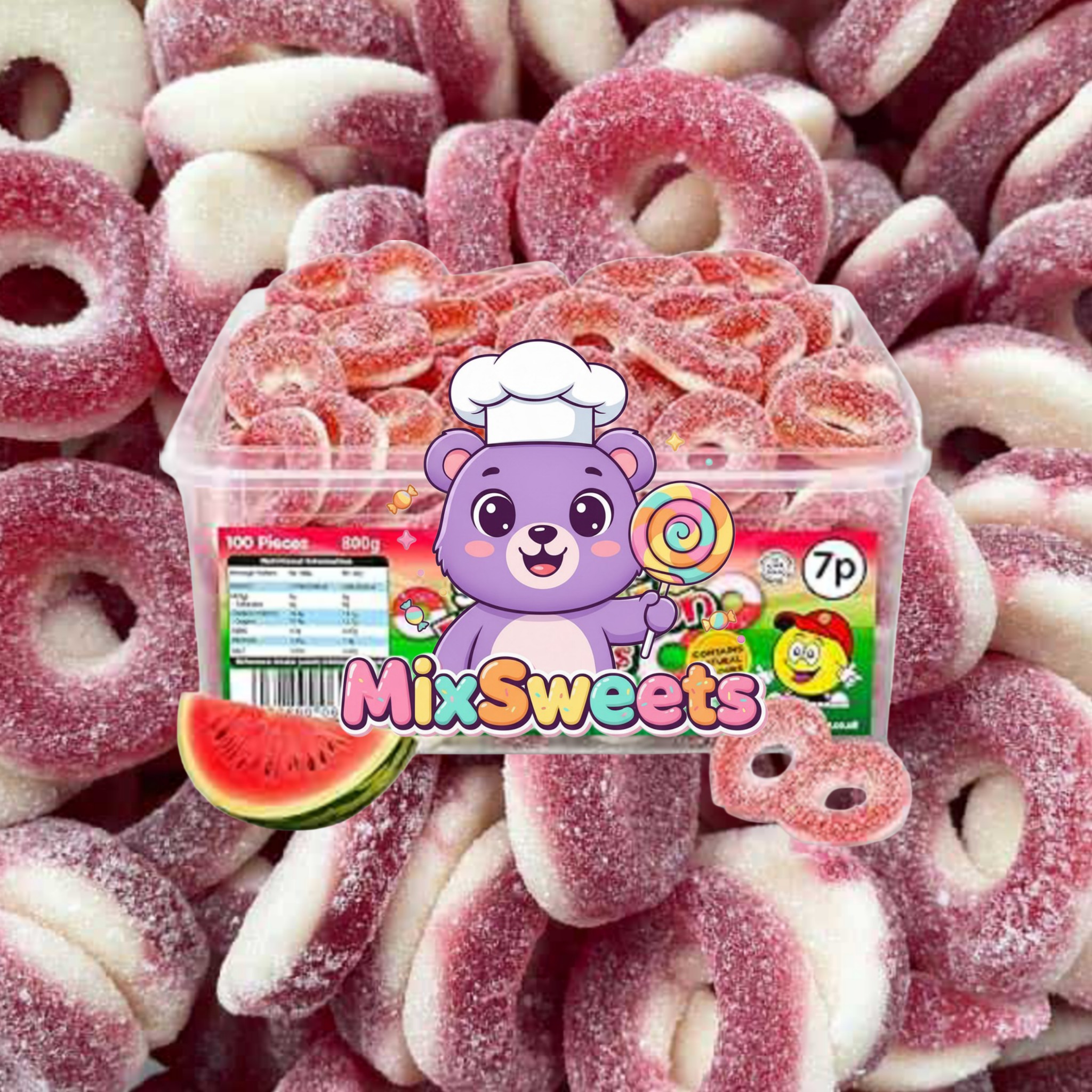 Sweetzone Watermelon Rings Tub Sweetzone Watermelon Rings Tub