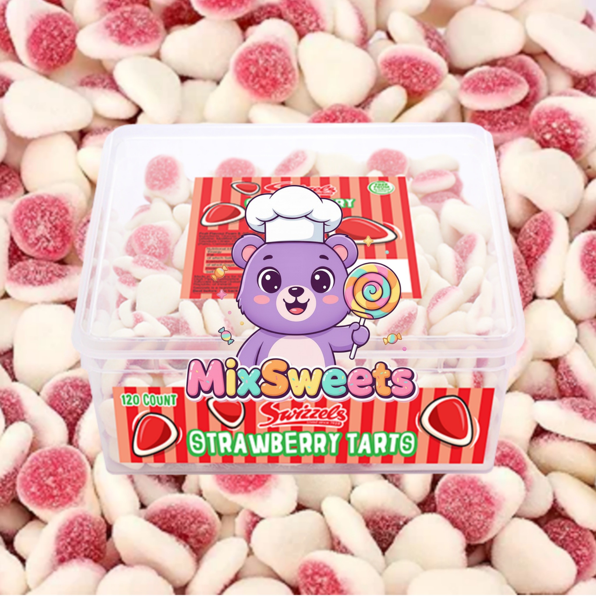 Swizzels Strawberry Tarts Tub Swizzels Strawberry Tarts Tub