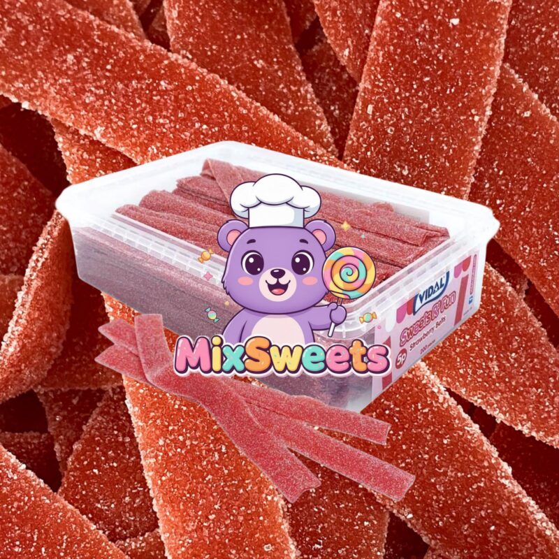 Vidal Fizzy Strawberry Belts 7p Tub